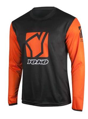 Detský motokrosový dres YOKO SCRAMBLE čierno / oranžové M