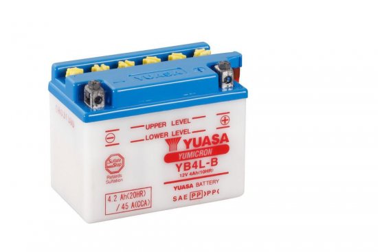 Yumicron battery with acid YUASA YB4L-B