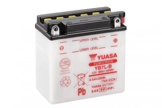 Yumicron battery with acid YUASA YB7L-B