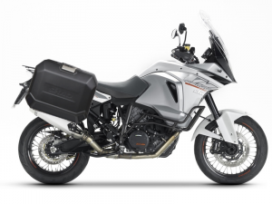 Kompletná sada bočných čiernych hliníkových kufrov SHAD TERRA BLACK , 36/47 l litrov, vrátane montáž SHAD KTM Adventure 1090, 1190, Super Adventure 1290 (R, S)