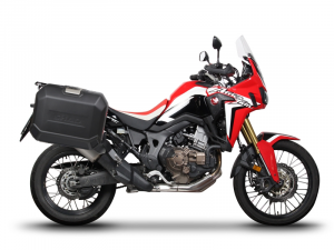 Kompletná sada bočných čiernych hliníkových kufrov SHAD TERRA BLACK , 36/47 l litrov, vrátane montáž SHAD HONDA CRF 1000 Africa Twin