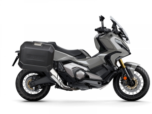 Kompletná sada bočných čiernych hliníkových kufrov SHAD TERRA BLACK , 47/47 litrov bočné kufre, vrát SHAD HONDA X-ADV 750