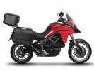 Kompletná sada čiernych hliníkových kufrov SHAD TERRA BLACK , 37 litrov vrchný kufor, 47L/47 litrov SHAD DUCATI MULTISTRADA 950 / 1200 / 1260