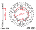 Hliníková reťazová rozeta JT JTA 1303-50BLK 50T, 520 čierna