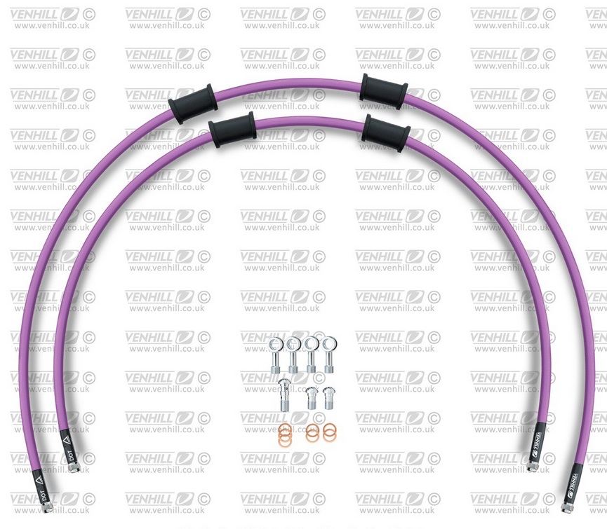 CROSSOVER-predok-sada Venhill KAW-6014F-PU POWERHOSEPLUS (2 hadice v sade) Fialové hadice, chrómové koncovky